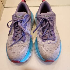HOKA Bondi Size 8B Running Shoes Purple Blue Athletic